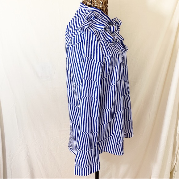 Banana Republic Elsie Ruffle Flutter Striped Med - Picture 3 of 8
